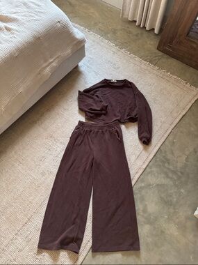 Listicle Chocolate Ribbed Knit Set